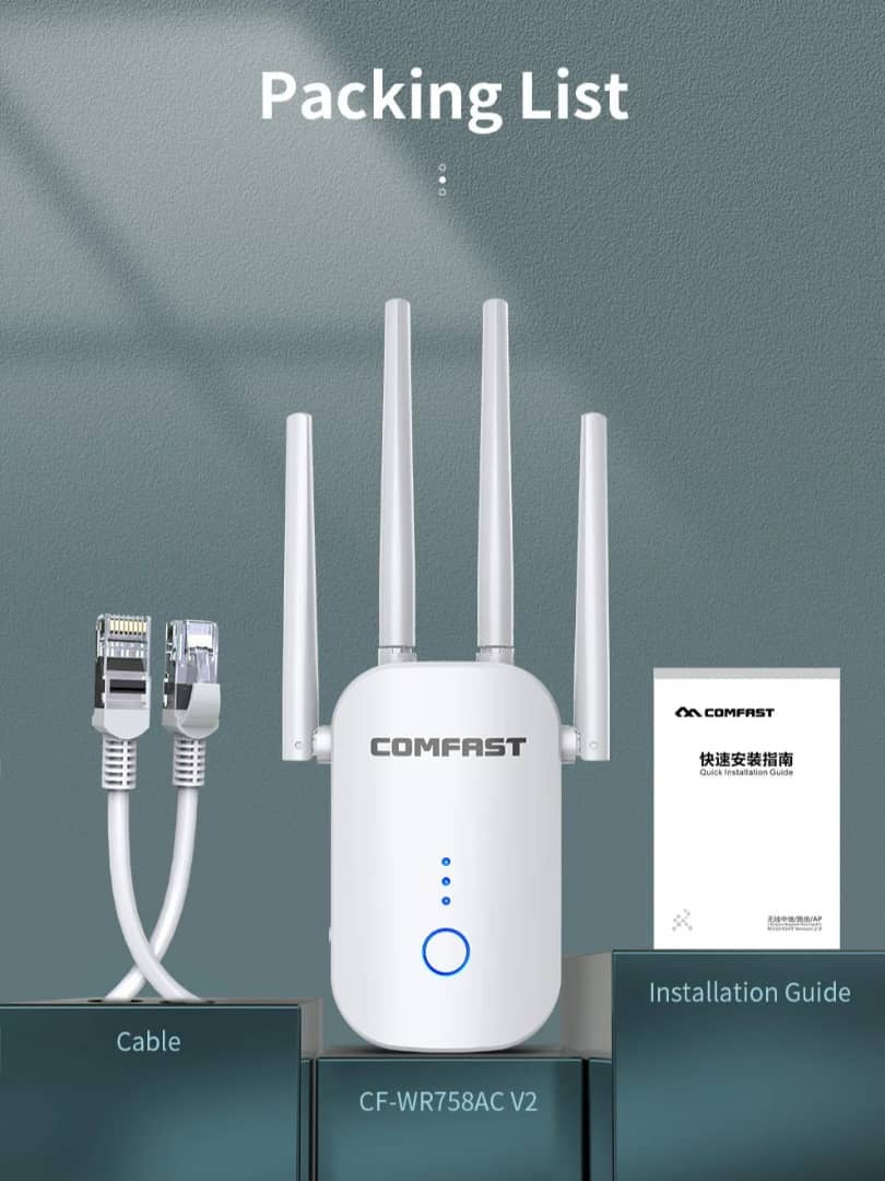 Répéteur Wi-Fi COMFAST 1200 Mbps – Smart Screen