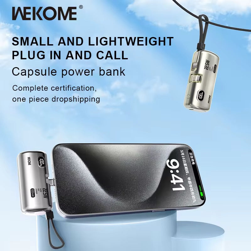 🔋 Power Bank WEKOME 22.5W – Charge Rapide & Compacte