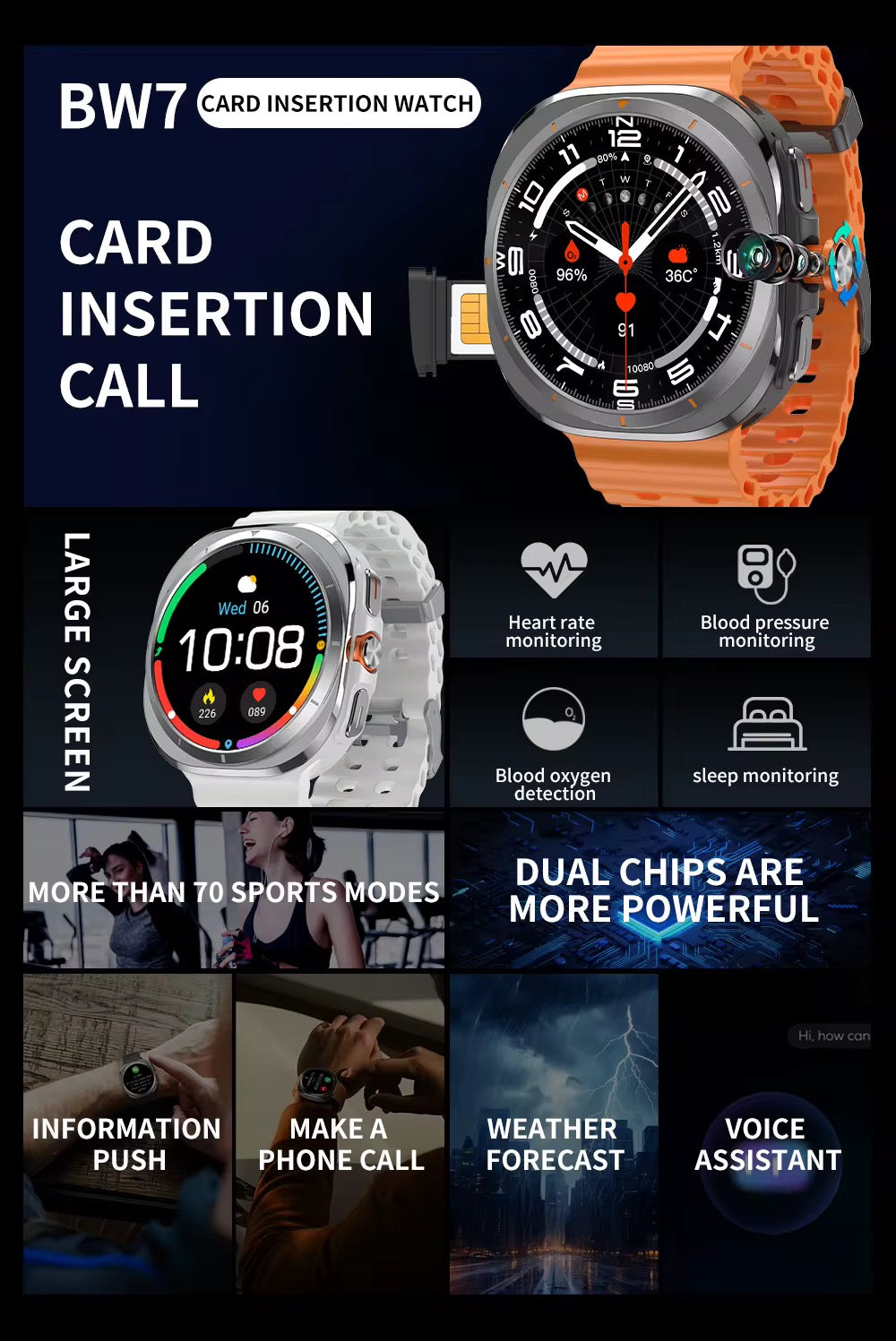 ⌚ BW7 Smart Watch – Élégance & Technologie au Quotidien